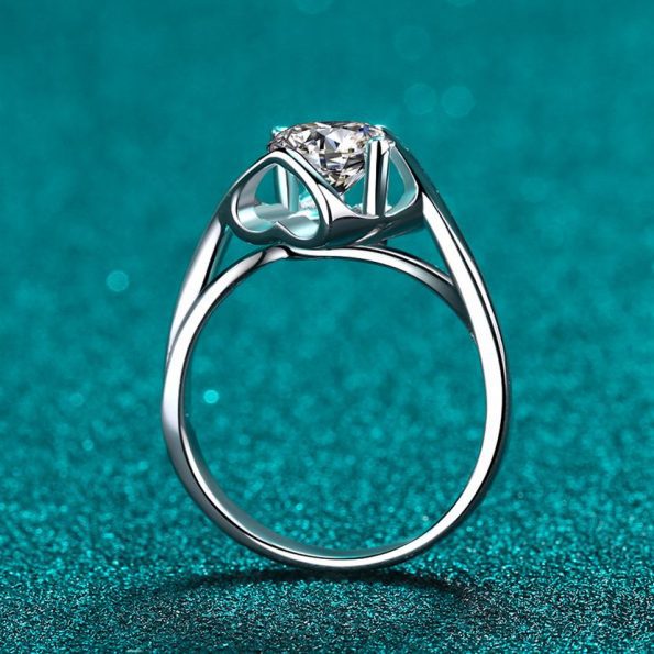 Modern Bypass Cathedral Moissanite Ring
